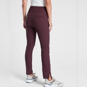 Athleta Wander Slim Ankle Pants Burgundy Purple Women's Size 12